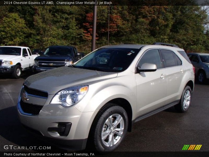 Champagne Silver Metallic / Jet Black 2014 Chevrolet Equinox LT AWD