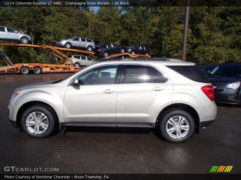 Champagne Silver Metallic / Jet Black 2014 Chevrolet Equinox LT AWD