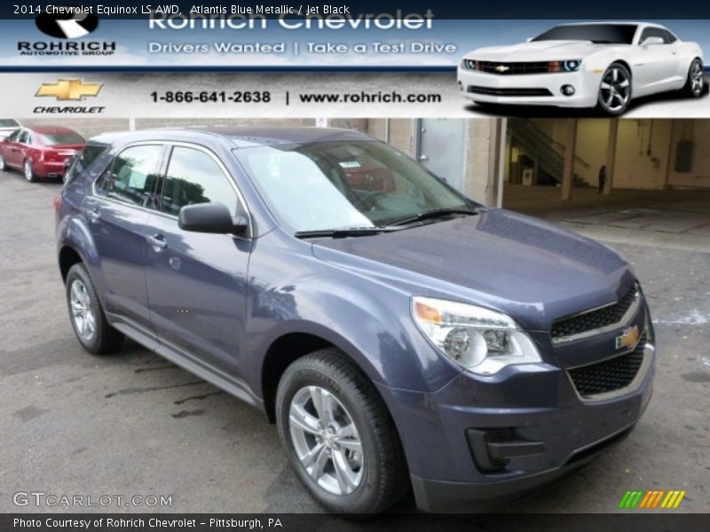 Atlantis Blue Metallic / Jet Black 2014 Chevrolet Equinox LS AWD
