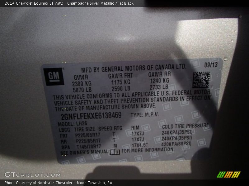 Champagne Silver Metallic / Jet Black 2014 Chevrolet Equinox LT AWD