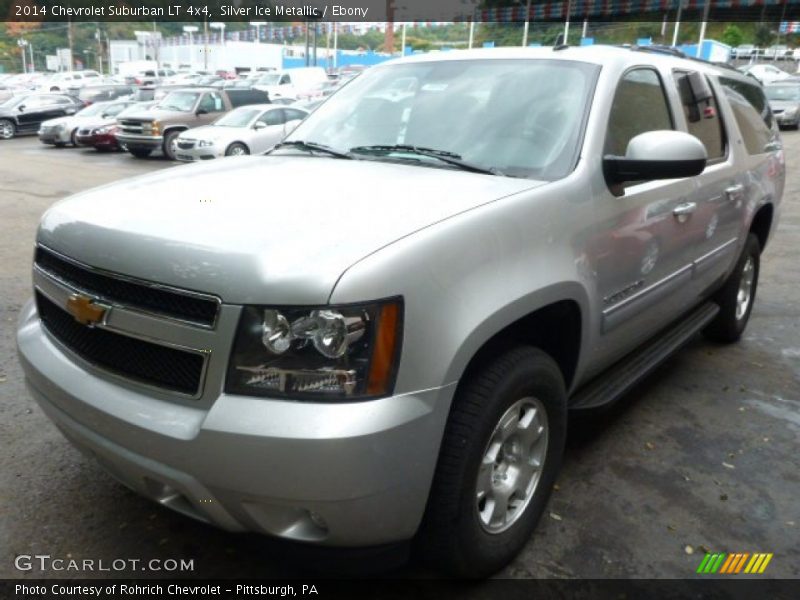 Silver Ice Metallic / Ebony 2014 Chevrolet Suburban LT 4x4