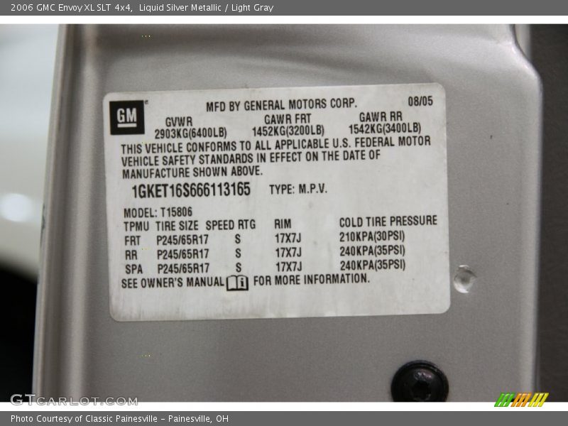 Liquid Silver Metallic / Light Gray 2006 GMC Envoy XL SLT 4x4