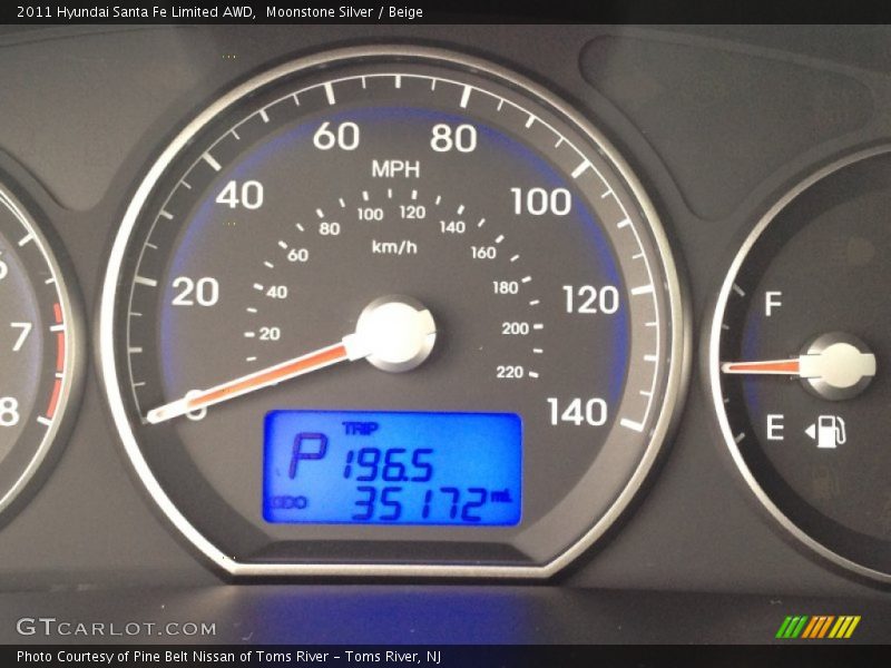 Moonstone Silver / Beige 2011 Hyundai Santa Fe Limited AWD