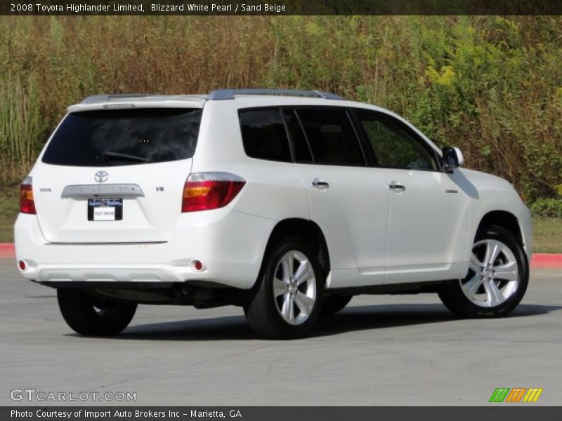 Blizzard White Pearl / Sand Beige 2008 Toyota Highlander Limited