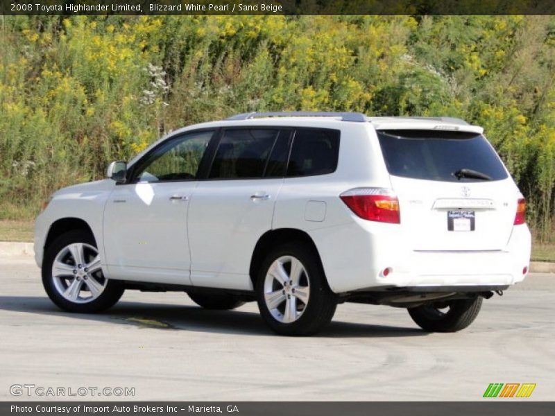 Blizzard White Pearl / Sand Beige 2008 Toyota Highlander Limited