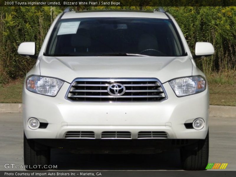 Blizzard White Pearl / Sand Beige 2008 Toyota Highlander Limited