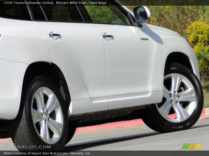 Blizzard White Pearl / Sand Beige 2008 Toyota Highlander Limited