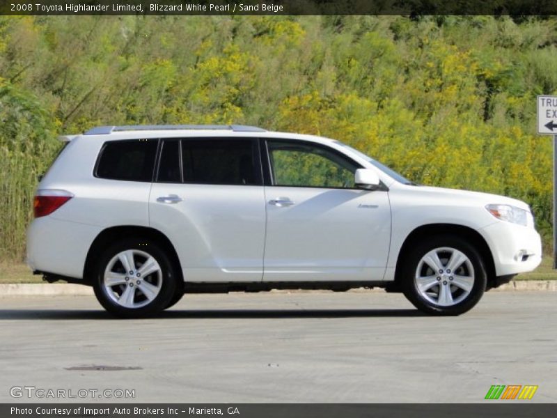 Blizzard White Pearl / Sand Beige 2008 Toyota Highlander Limited