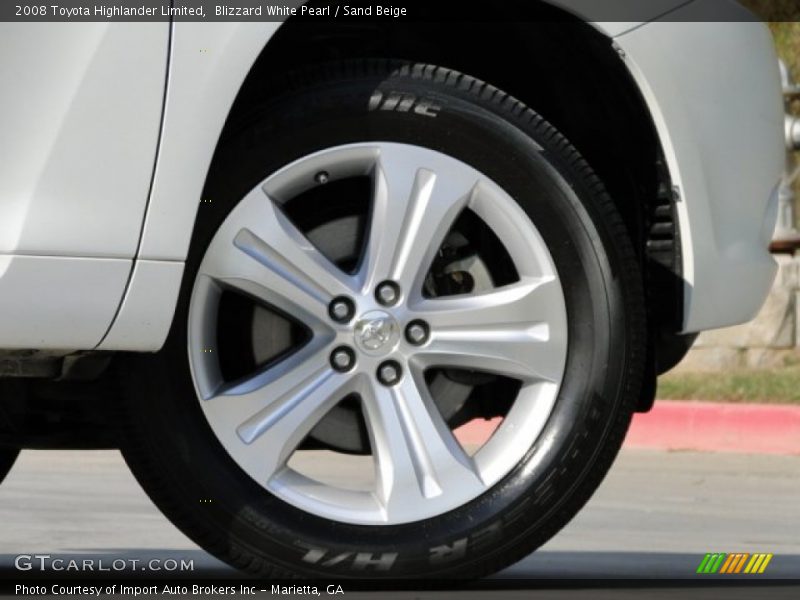 Blizzard White Pearl / Sand Beige 2008 Toyota Highlander Limited