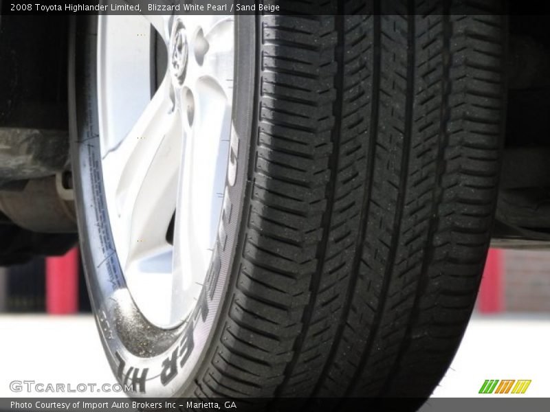 Blizzard White Pearl / Sand Beige 2008 Toyota Highlander Limited