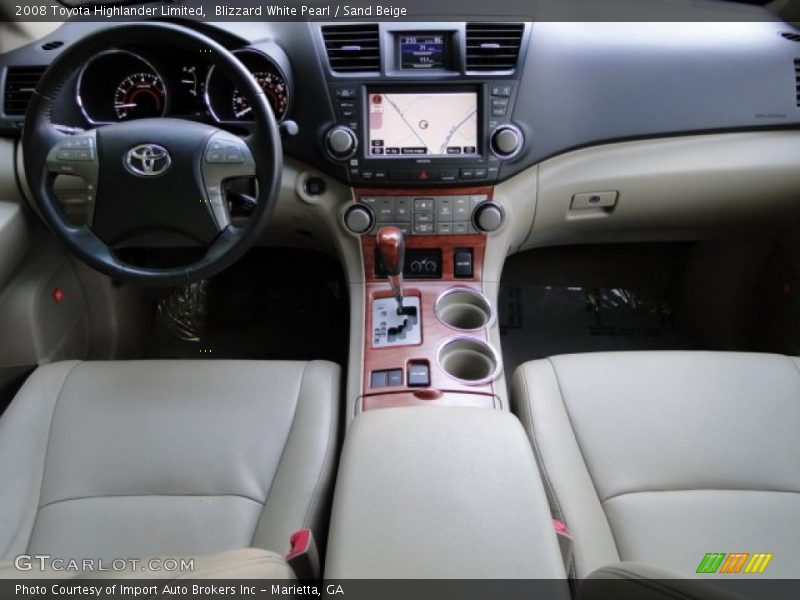 Blizzard White Pearl / Sand Beige 2008 Toyota Highlander Limited