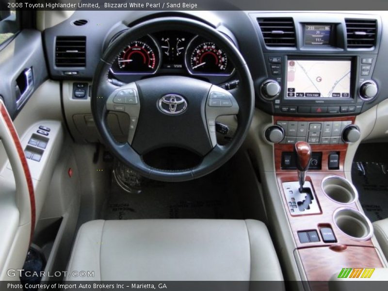 Blizzard White Pearl / Sand Beige 2008 Toyota Highlander Limited