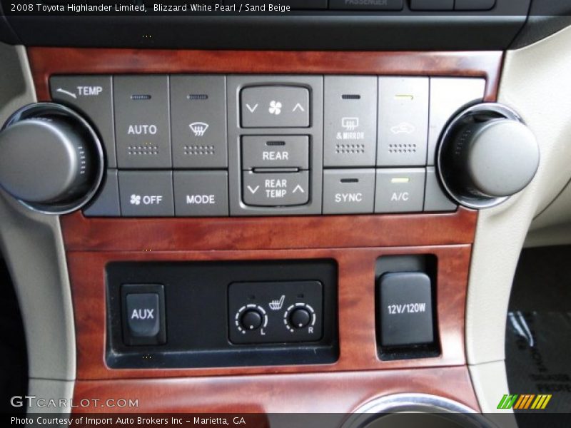 Blizzard White Pearl / Sand Beige 2008 Toyota Highlander Limited