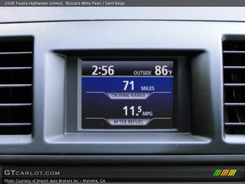 Blizzard White Pearl / Sand Beige 2008 Toyota Highlander Limited