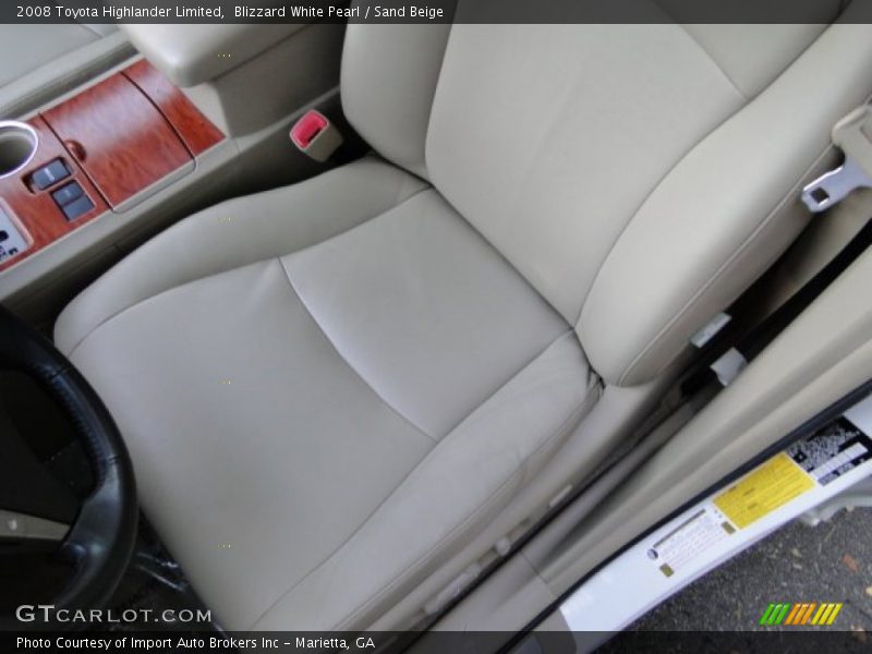 Blizzard White Pearl / Sand Beige 2008 Toyota Highlander Limited