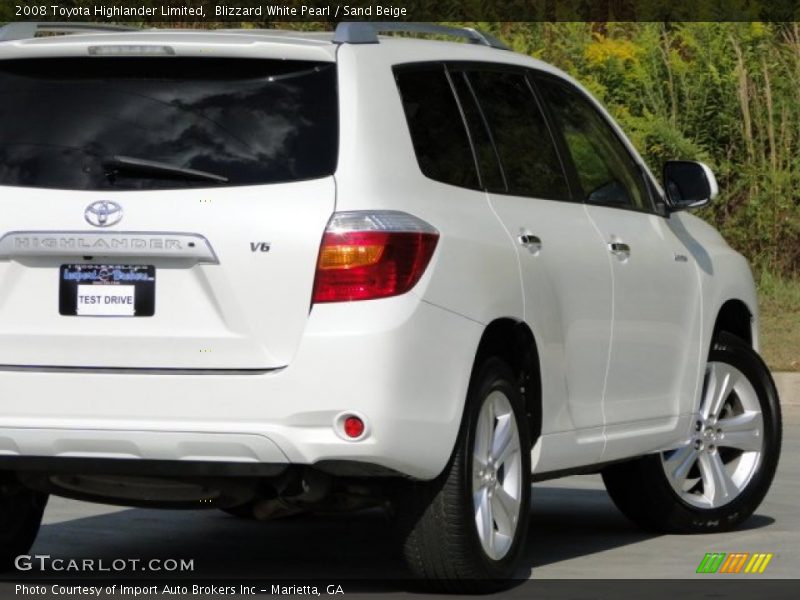 Blizzard White Pearl / Sand Beige 2008 Toyota Highlander Limited