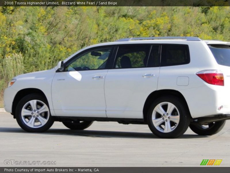 Blizzard White Pearl / Sand Beige 2008 Toyota Highlander Limited