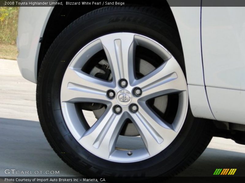 Blizzard White Pearl / Sand Beige 2008 Toyota Highlander Limited
