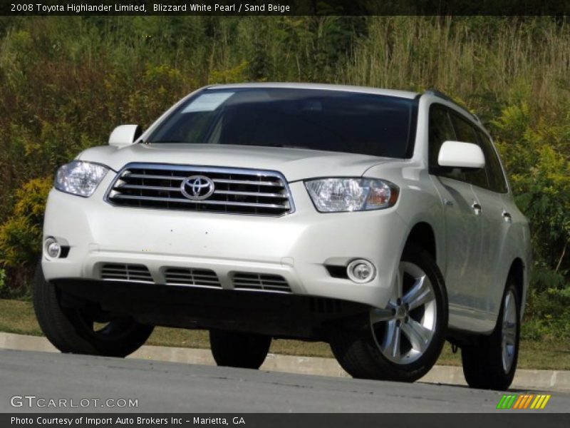 Blizzard White Pearl / Sand Beige 2008 Toyota Highlander Limited