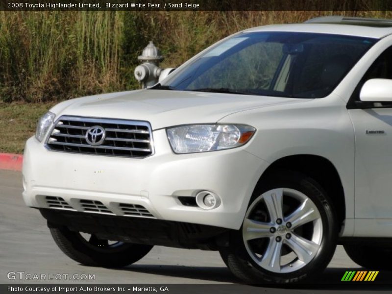 Blizzard White Pearl / Sand Beige 2008 Toyota Highlander Limited