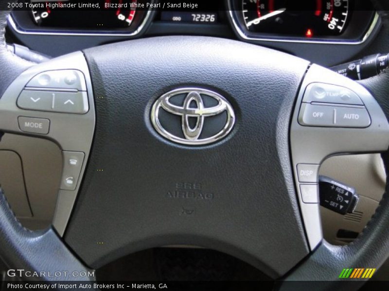 Blizzard White Pearl / Sand Beige 2008 Toyota Highlander Limited