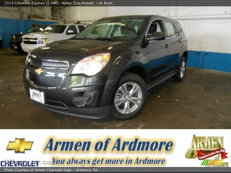 Ashen Gray Metallic / Jet Black 2014 Chevrolet Equinox LS AWD