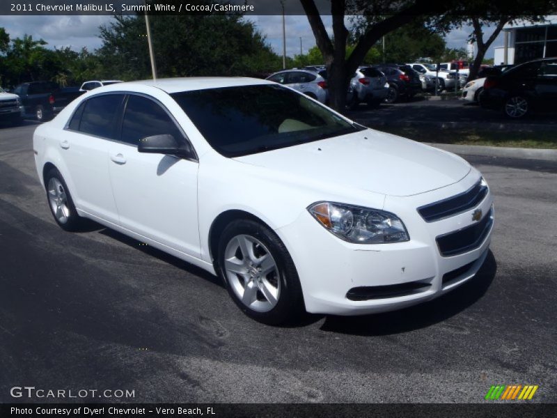 Summit White / Cocoa/Cashmere 2011 Chevrolet Malibu LS