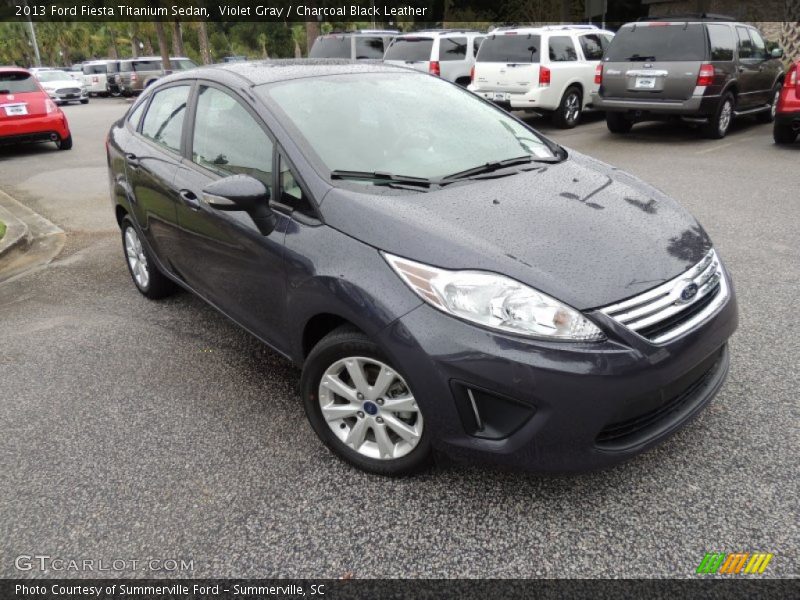 Violet Gray / Charcoal Black Leather 2013 Ford Fiesta Titanium Sedan