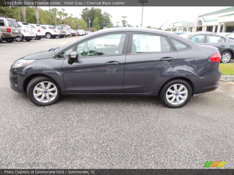 Violet Gray / Charcoal Black Leather 2013 Ford Fiesta Titanium Sedan
