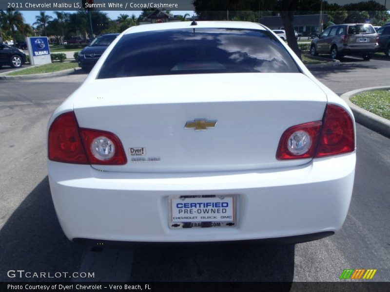 Summit White / Cocoa/Cashmere 2011 Chevrolet Malibu LS