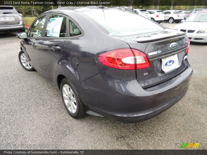 Violet Gray / Charcoal Black Leather 2013 Ford Fiesta Titanium Sedan