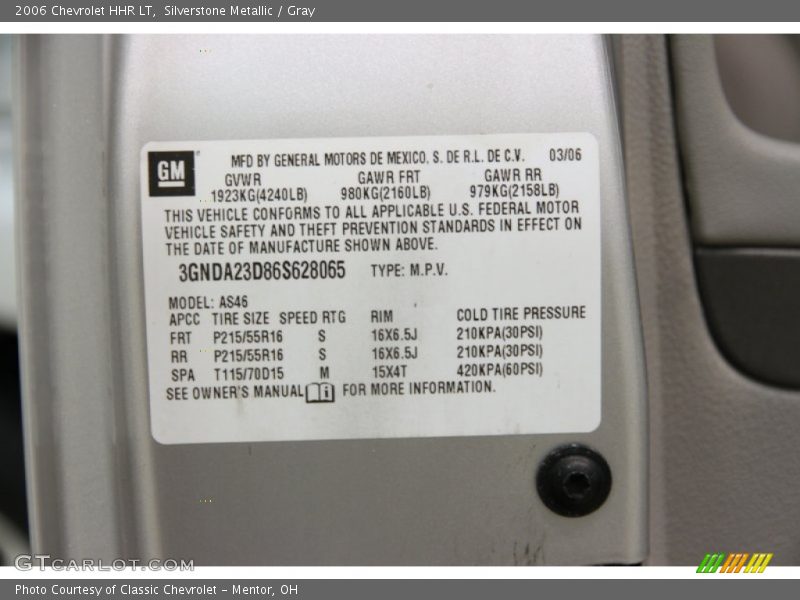 Silverstone Metallic / Gray 2006 Chevrolet HHR LT