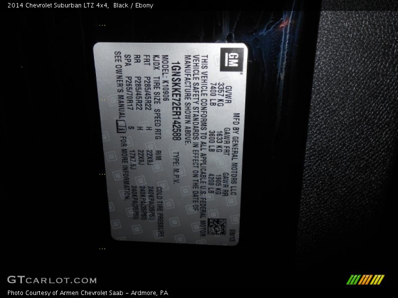 Black / Ebony 2014 Chevrolet Suburban LTZ 4x4