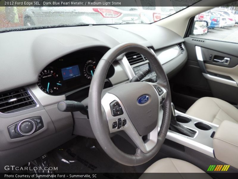 Dark Blue Pearl Metallic / Medium Light Stone 2012 Ford Edge SEL