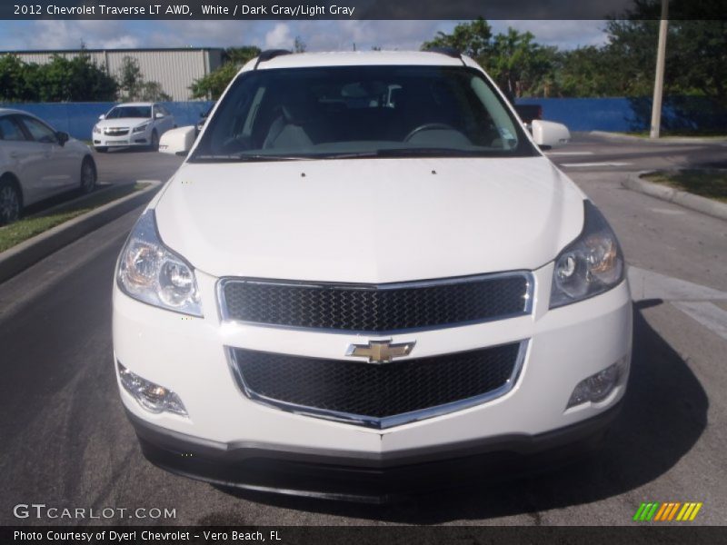 White / Dark Gray/Light Gray 2012 Chevrolet Traverse LT AWD