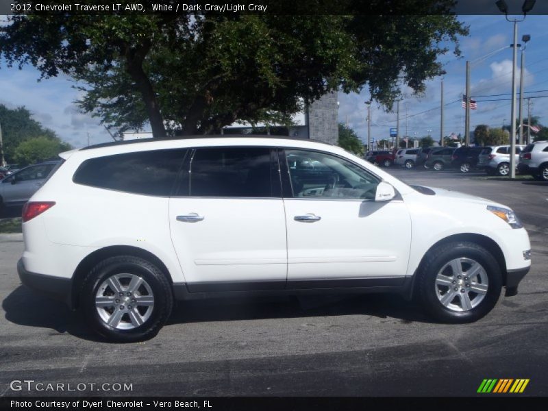 White / Dark Gray/Light Gray 2012 Chevrolet Traverse LT AWD