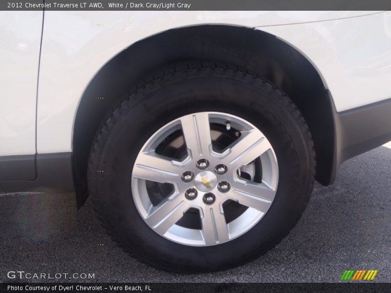 White / Dark Gray/Light Gray 2012 Chevrolet Traverse LT AWD