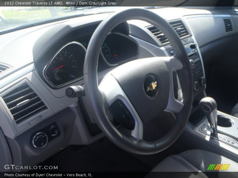 White / Dark Gray/Light Gray 2012 Chevrolet Traverse LT AWD