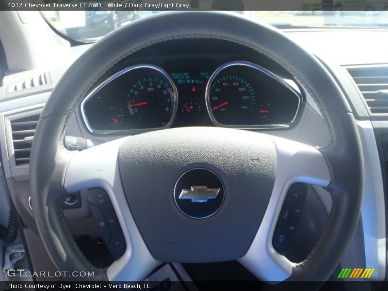 White / Dark Gray/Light Gray 2012 Chevrolet Traverse LT AWD