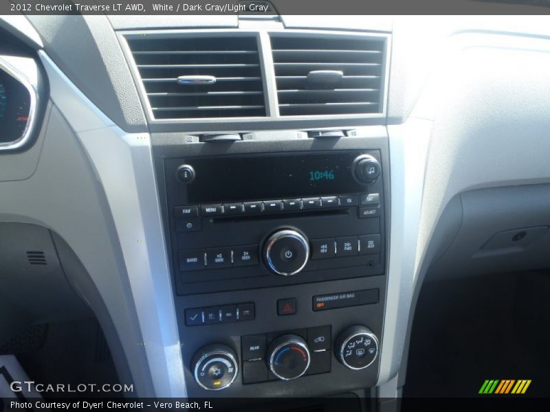 White / Dark Gray/Light Gray 2012 Chevrolet Traverse LT AWD