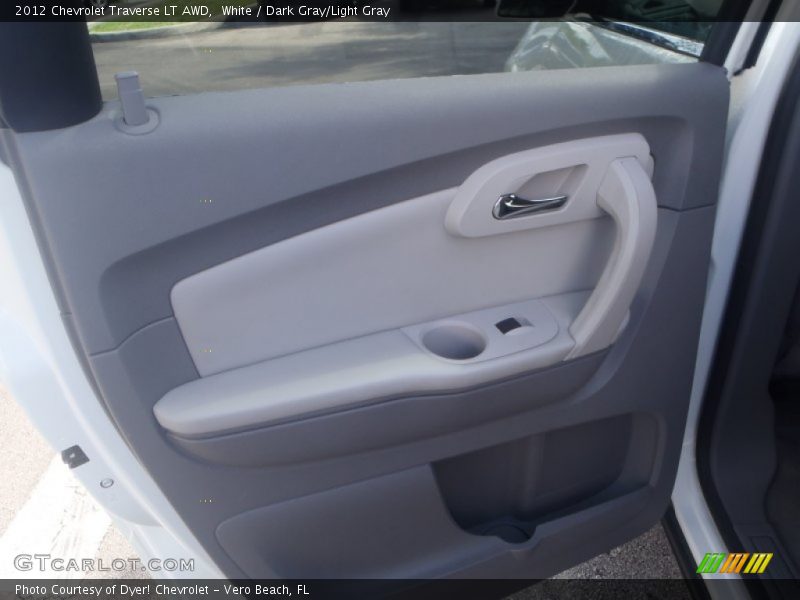 White / Dark Gray/Light Gray 2012 Chevrolet Traverse LT AWD