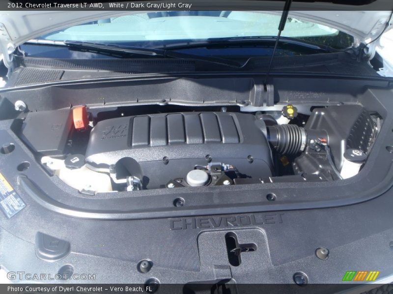 White / Dark Gray/Light Gray 2012 Chevrolet Traverse LT AWD