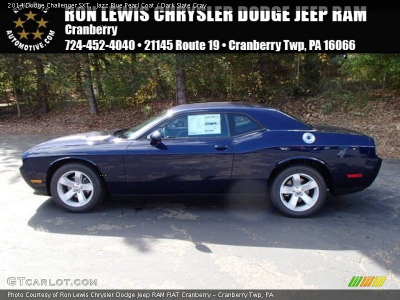 Jazz Blue Pearl Coat / Dark Slate Gray 2014 Dodge Challenger SXT