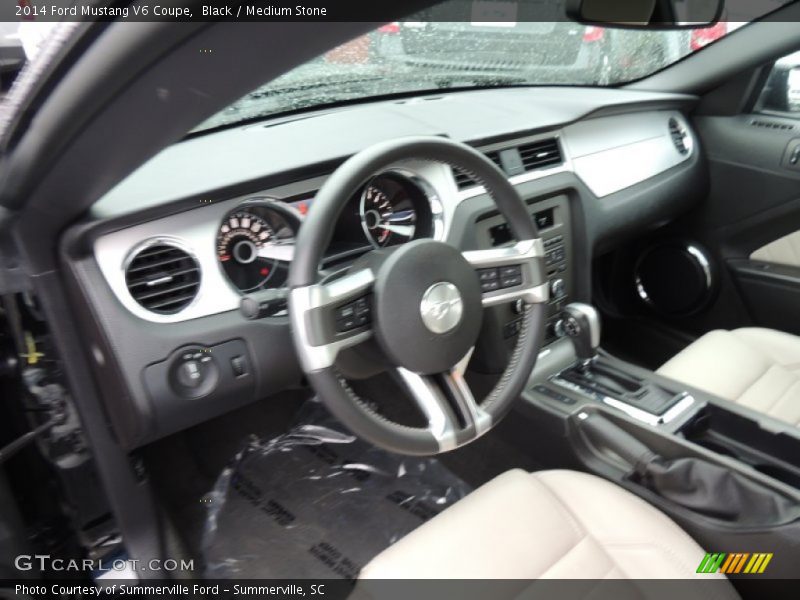 Black / Medium Stone 2014 Ford Mustang V6 Coupe