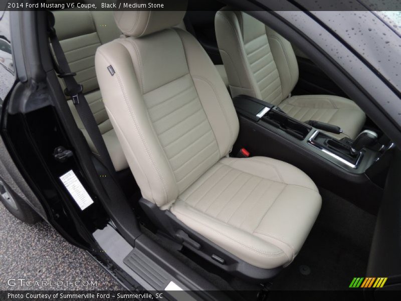 Black / Medium Stone 2014 Ford Mustang V6 Coupe