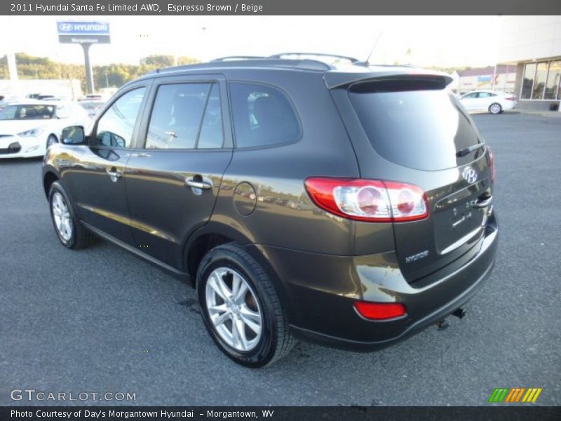 Espresso Brown / Beige 2011 Hyundai Santa Fe Limited AWD