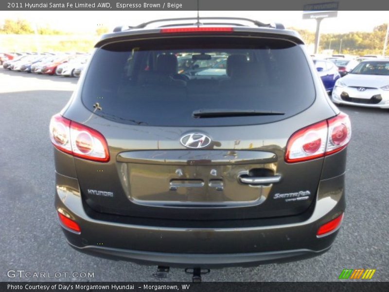 Espresso Brown / Beige 2011 Hyundai Santa Fe Limited AWD
