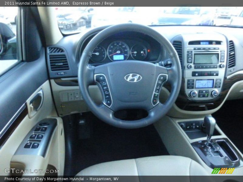 Espresso Brown / Beige 2011 Hyundai Santa Fe Limited AWD
