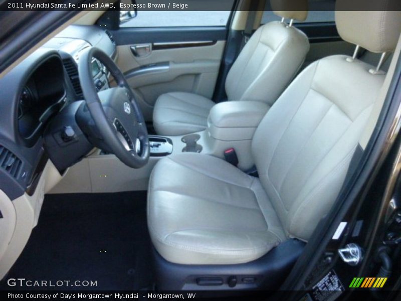 Espresso Brown / Beige 2011 Hyundai Santa Fe Limited AWD