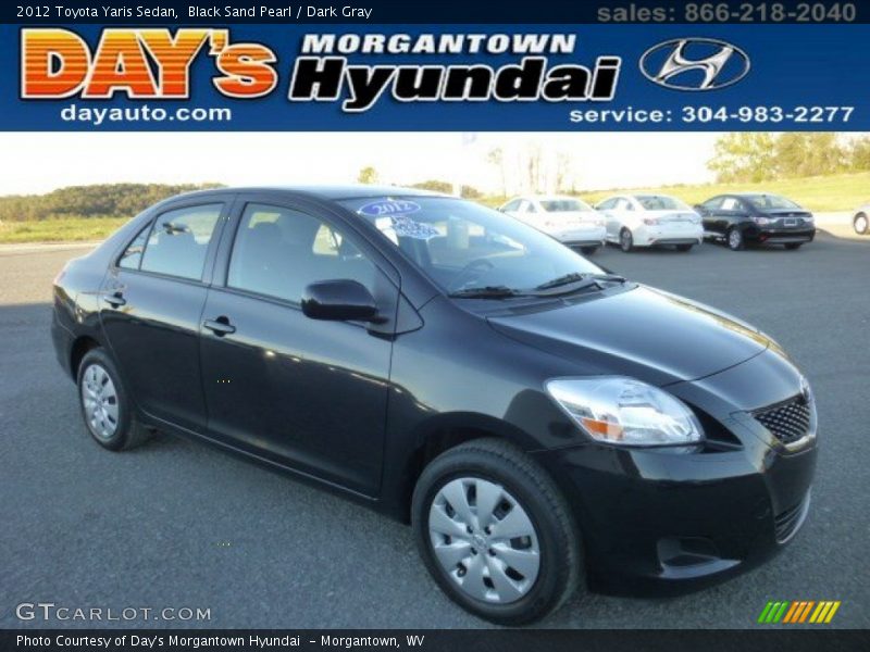 Black Sand Pearl / Dark Gray 2012 Toyota Yaris Sedan
